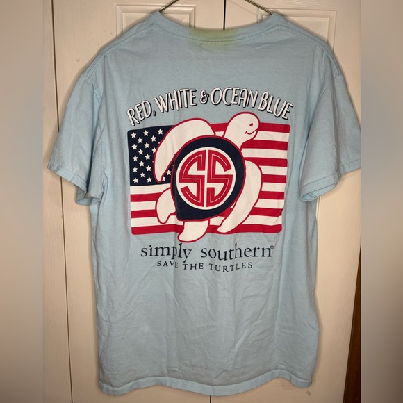 Simply Southern Red, White & Ocean Blue Short Sleeve // Size Medium - Picture 4 of 5